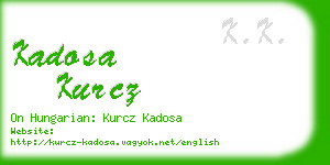 kadosa kurcz business card